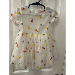 Daisy Fuentes Tulle Dress White Floral Embroidered Mesh Special Occasion 18M